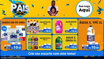 Modelo de TV para TV Horizontal com o tema Dia dos Pais para Produtos de Limpeza
