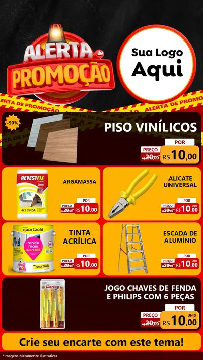 Modelo de TV para TV Vertical com o tema Alerta de Promoção para Material para Construção