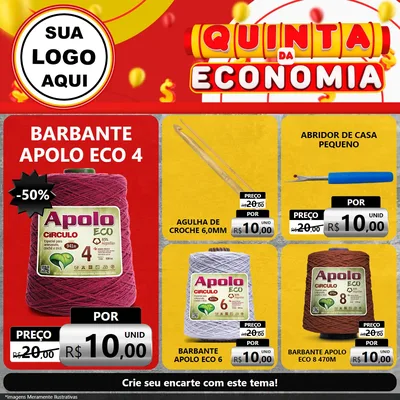 Modelo de Rede Social para Feed Facebook com o tema Quinta da Economia para Armarinho e Aviamentos