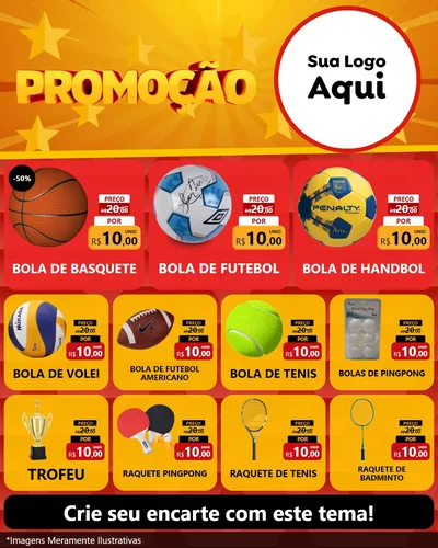 Modelo de Rede Social para Feed Instagram com o tema Promoção para Artigos Esportivos