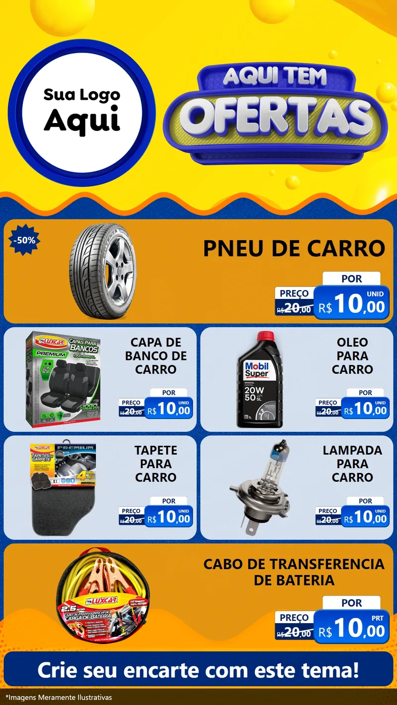 Modelo de TV para TV Vertical com o tema Aqui Tem Ofertas para Auto peças