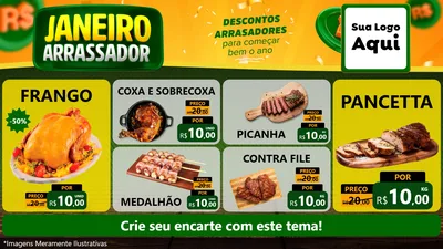 Modelo de TV para TV Horizontal com o tema Janeiro Arrasador para Assados