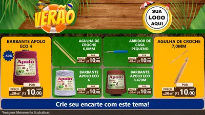 Modelo de TV para TV Horizontal com o tema Verão para Armarinho e Aviamentos