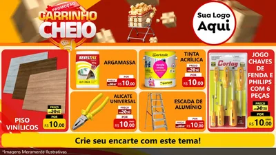Modelo de TV para TV Horizontal com o tema Promoção carrinho cheio para Material para Construção