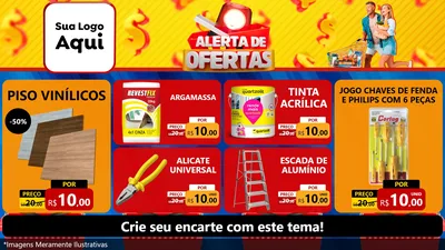 Modelo de TV para TV Horizontal com o tema Alerta de Ofertas para Material para Construção
