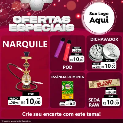 Modelo de Rede Social para Feed Facebook com o tema Ofertas Especiais - Futebol para Tabacaria