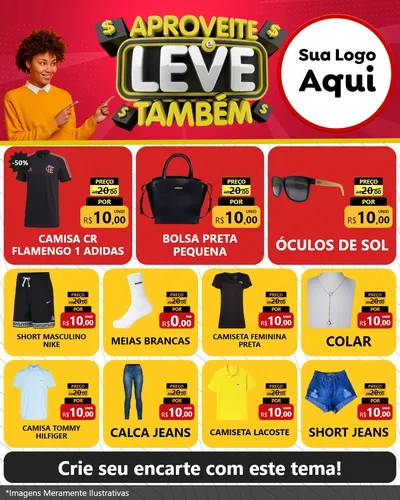 Modelo de Rede Social para Feed Instagram com o tema Aproveite e Leve Também para Roupas e acessórios