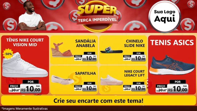 Modelo de TV para TV Horizontal com o tema Super Terça Imperdível para Calçados