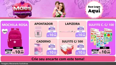 Modelo de TV para TV Horizontal com o tema Dia das Mães Ofertas para Você! para Papelaria
