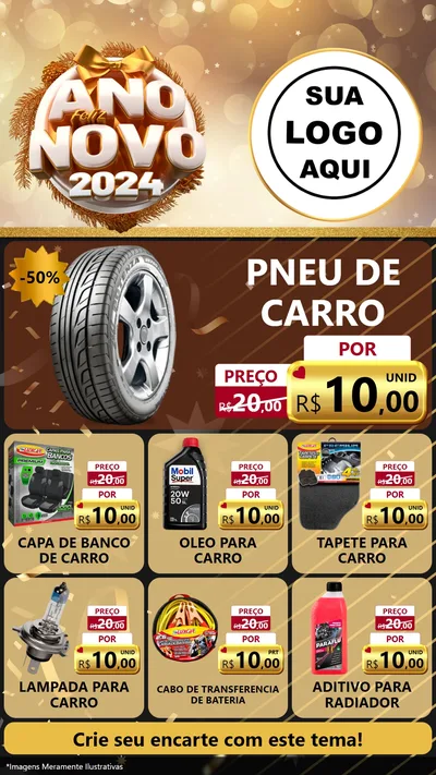 Modelo de Rede Social para Stories com o tema Feliz Ano Novo 2027 para Auto peças