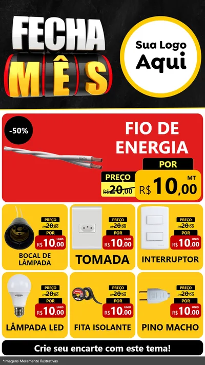 Modelo de Rede Social para Stories com o tema Fecha Mês para Materiais Elétricos