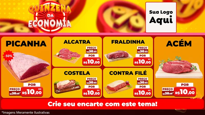 Modelo de TV para TV Horizontal com o tema Quinzena Da Economia para Açougue
