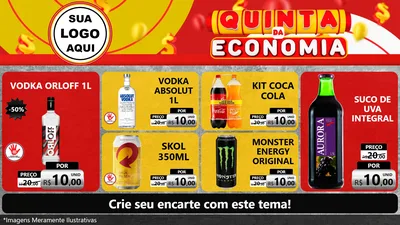 Modelo de TV para TV Horizontal com o tema Quinta da Economia para Distribuidora de bebidas