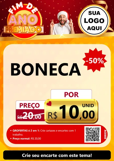 Modelo de Cartaz para Cartaz A4 Vertical com o tema Fim de Ano Premiado para Brinquedos