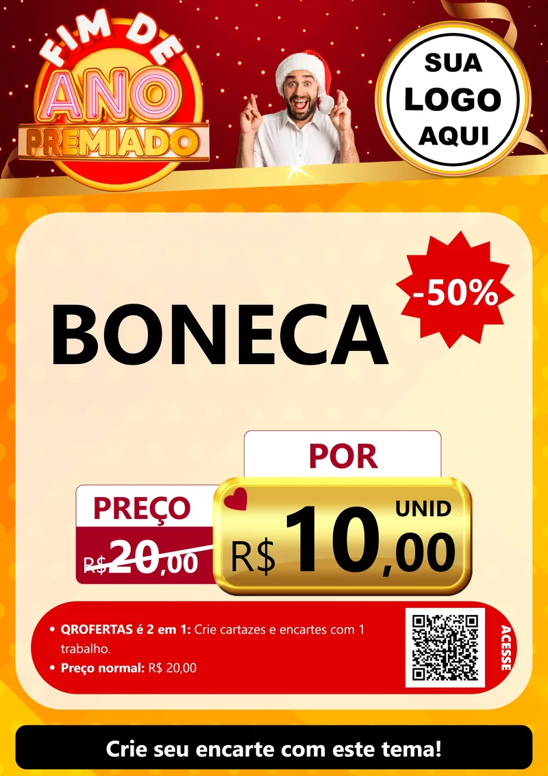 Modelo de Cartaz para Cartaz A4 Vertical com o tema Fim de Ano Premiado para Brinquedos