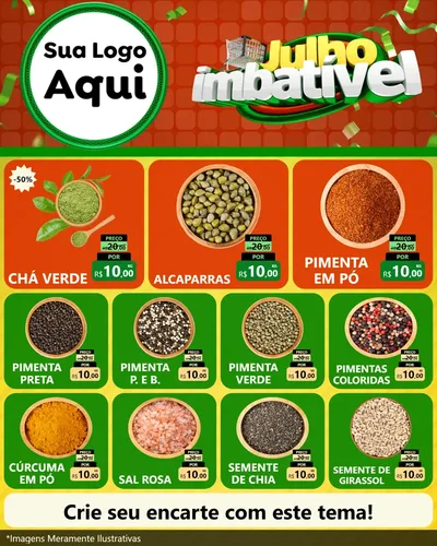Modelo de Rede Social para Feed Instagram com o tema Julho Imbatível para Produtos Naturais