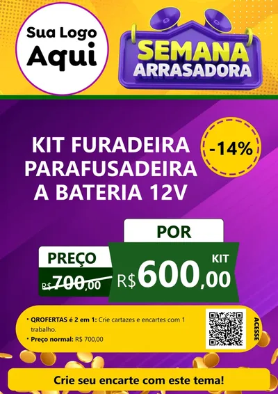 Modelo de Cartaz para Cartaz A4 Vertical com o tema Semana Arrasadora para Maquinas e Ferramentas