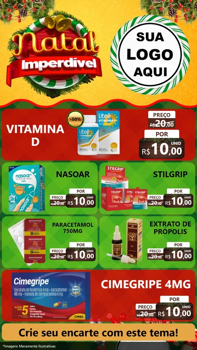 Modelo de TV para TV Vertical com o tema Natal Imperdível para Farmácia