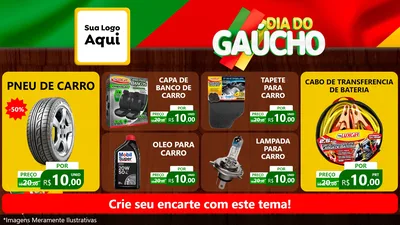 Modelo de TV para TV Horizontal com o tema Dia do Gaúcho para Auto peças
