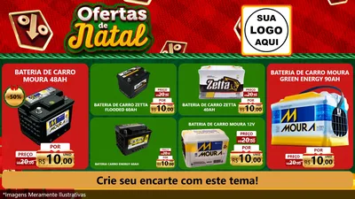 Modelo de TV para TV Horizontal com o tema Ofertas de Natal para Baterias Elétricas