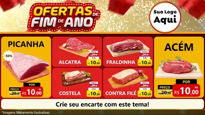 Modelo de TV para TV Horizontal com o tema Ofertas de Fim de Ano para Açougue