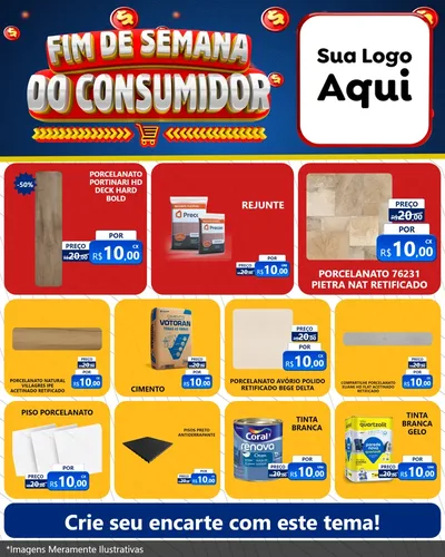 Modelo de Rede Social para Feed Instagram com o tema Fim de Semana do Consumidor para Pisos e revestimentos