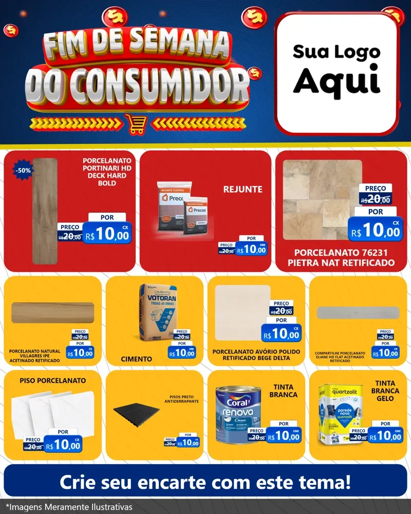 Modelo de Rede Social para Feed Instagram com o tema Fim de Semana do Consumidor para Pisos e revestimentos
