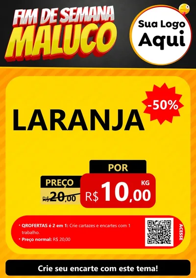 Modelo de Cartaz para Cartaz A4 Vertical com o tema Final de Semana Maluco para Hortifrúti
