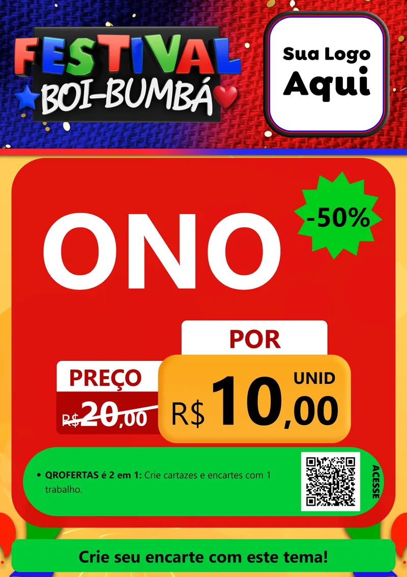 Modelo de Cartaz para Cartaz A4 Vertical com o tema Festival Boi-Bumbá para Óticas