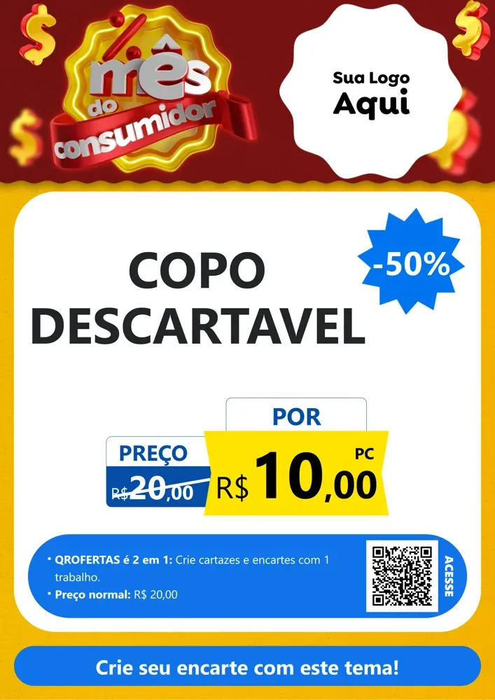 Modelo de Cartaz para Cartaz A4 Vertical com o tema Mês do consumidor para Embalagens