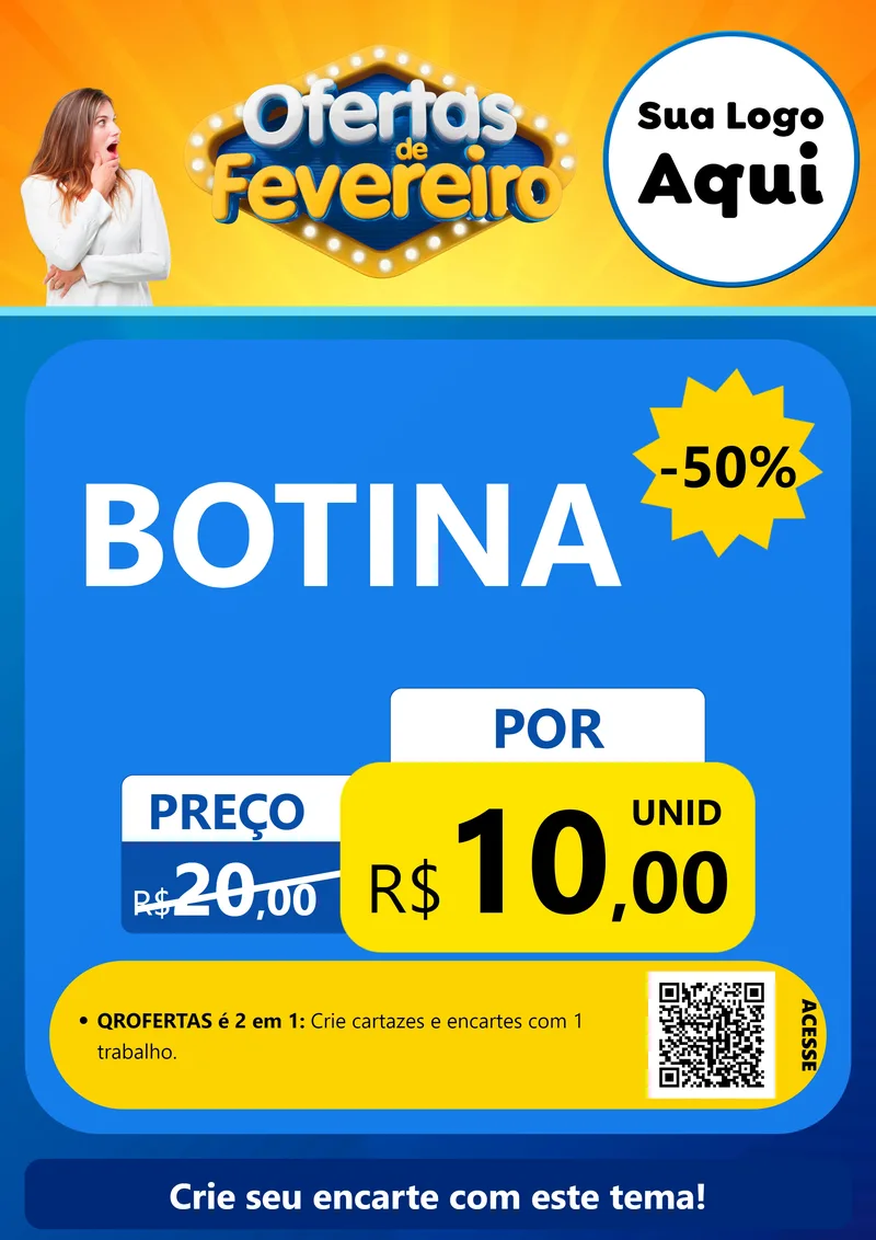 Modelo de Cartaz para Cartaz A4 Vertical com o tema Ofertas de Fevereiro para Agropecuária