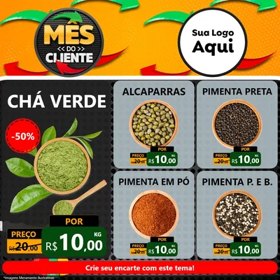 Modelo de Rede Social para Feed Facebook com o tema Mês do Cliente para Produtos Naturais
