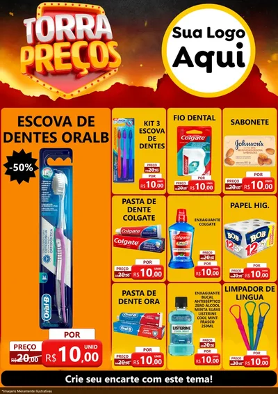 Modelo de Encarte para Encarte A4 Vertical com o tema Torra Preços para Higiene Pessoal