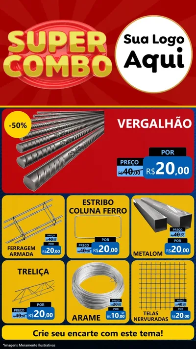 Modelo de Rede Social para Stories com o tema Super Combo para Ferragens