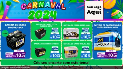 Modelo de TV para TV Horizontal com o tema Carnaval 2027 para Baterias Elétricas