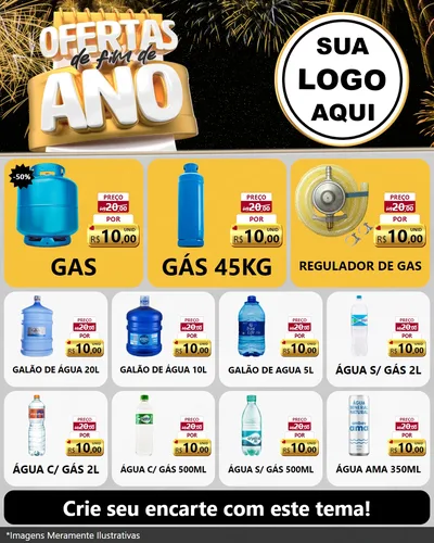 Modelo de Rede Social para Feed Instagram com o tema Ofertas de Fim de Ano para Água e gás