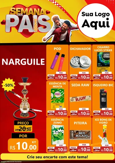 Modelo de Encarte para Encarte A4 Vertical com o tema Semana Dos Pais para Tabacaria