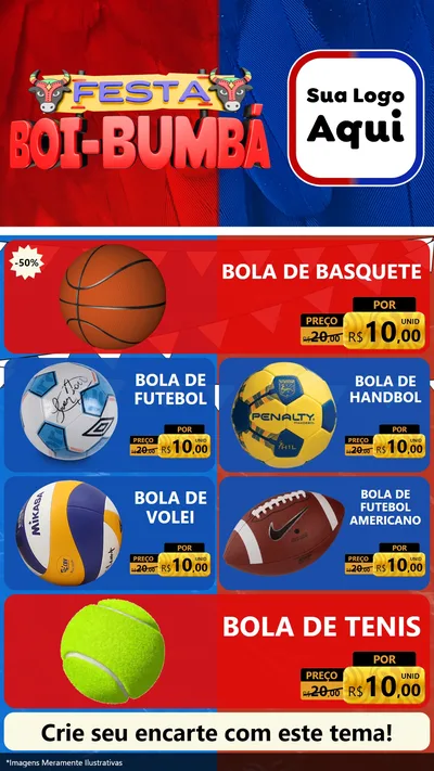 Modelo de TV para TV Vertical com o tema Festa Boi Bumbá para Artigos Esportivos