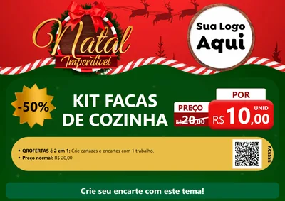 Modelo de Cartaz para Cartaz A4 Horizontal com o tema Natal Imperdível para Utilidades Domésticas