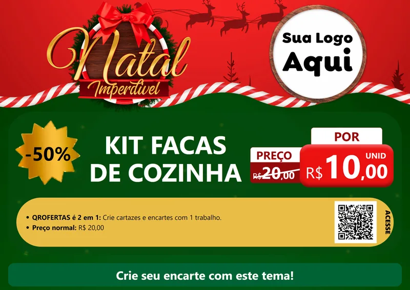 Modelo de Cartaz para Cartaz A4 Horizontal com o tema Natal Imperdível para Utilidades Domésticas