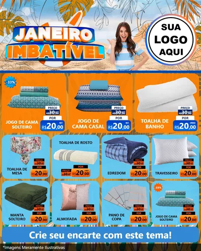 Modelo de Rede Social para Feed Instagram com o tema Janeiro Imbatível para Cama, Mesa e Banho