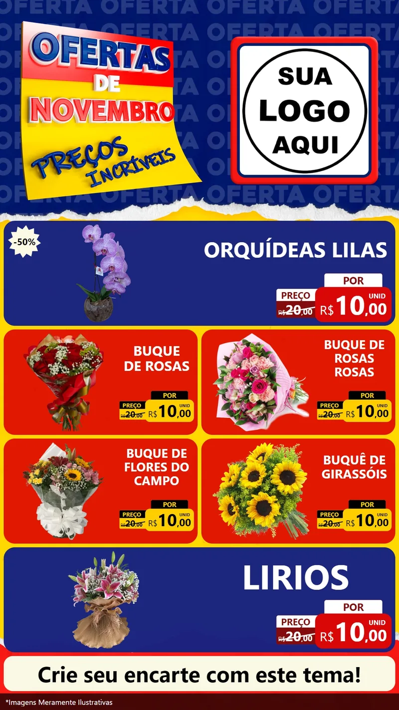 Modelo de TV para TV Vertical com o tema Ofertas de Novembro - Preços Incríveis para Floricultura e jardim
