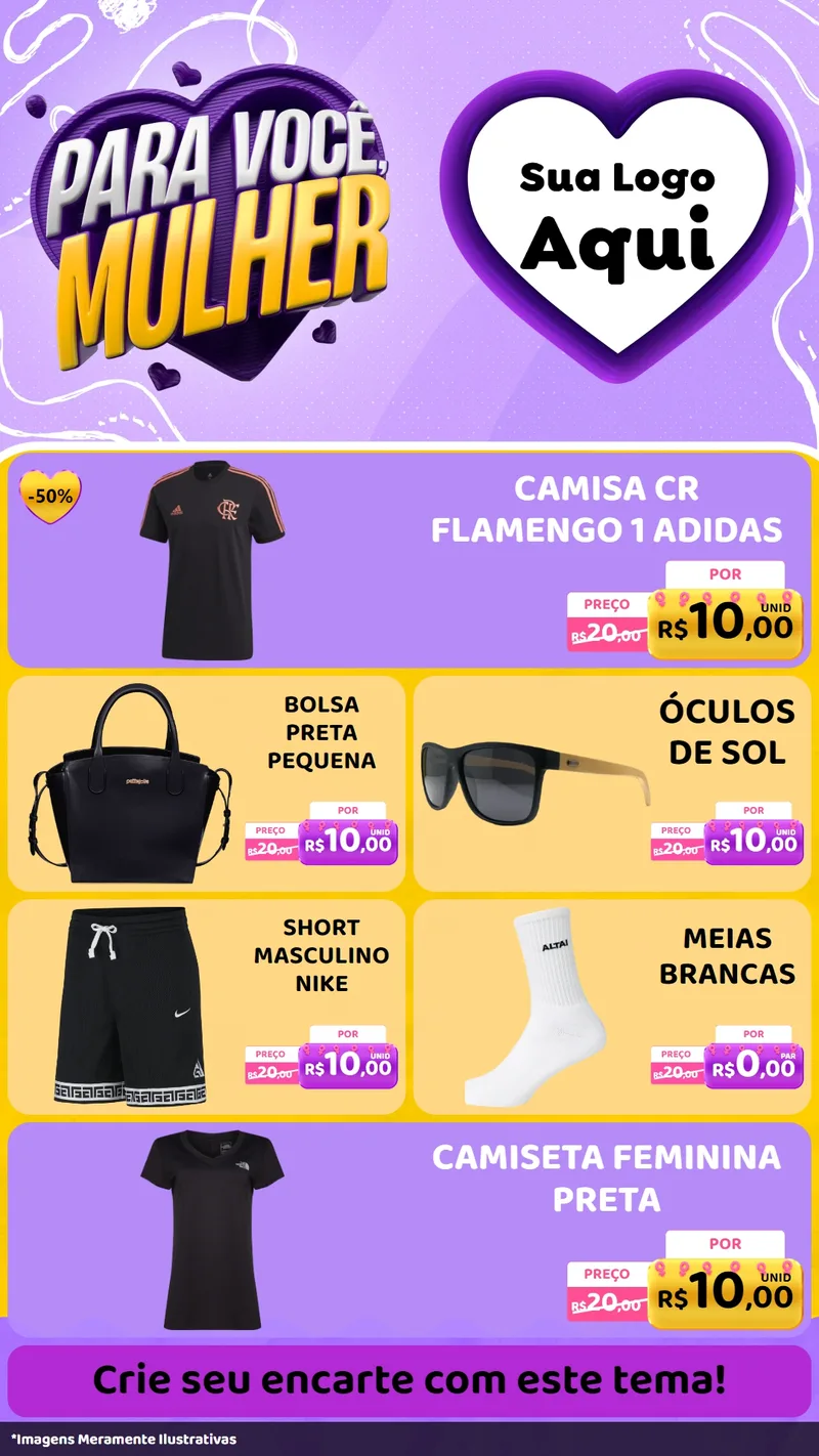 Modelo de TV para TV Vertical com o tema Para Você, Mulher para Roupas e acessórios