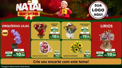 Modelo de TV para TV Horizontal com o tema Natal da Economia para Floricultura e jardim