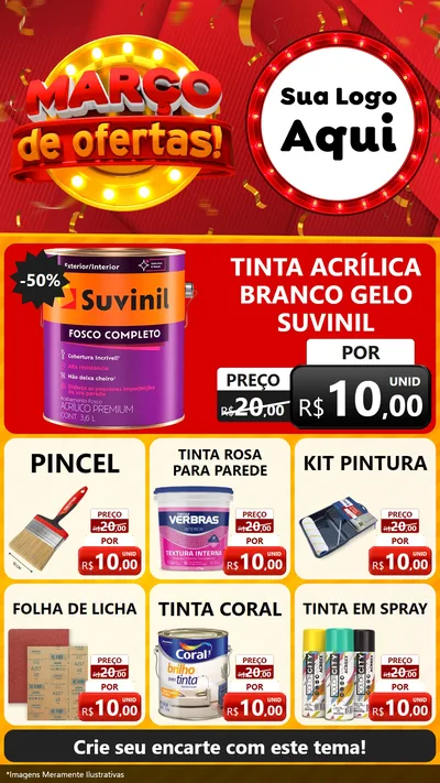 Modelo de Rede Social para Stories com o tema Março de Ofertas! para Tintas e Ferramentas