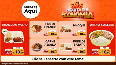 Modelo de TV para TV Horizontal com o tema Quarta da Economia para Restaurante