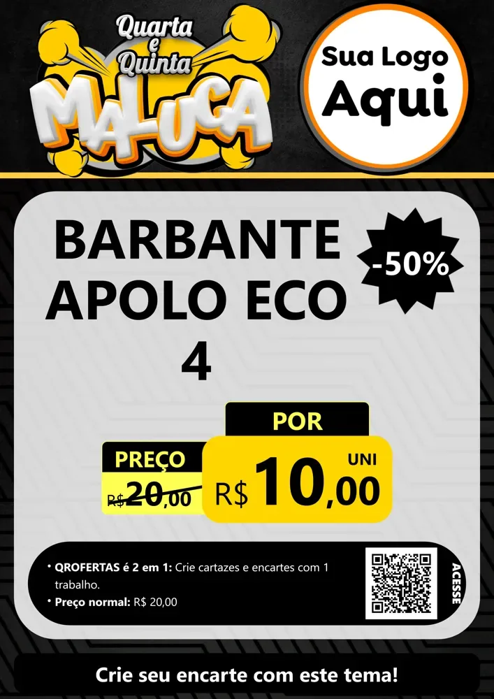 Modelo de Cartaz para Cartaz A4 Vertical com o tema Quinta Maluca para Armarinho e Aviamentos