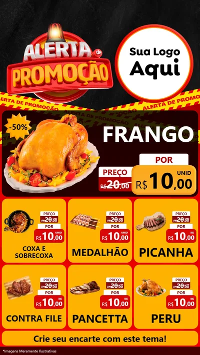 Modelo de Rede Social para Stories com o tema Alerta de Promoção para Assados