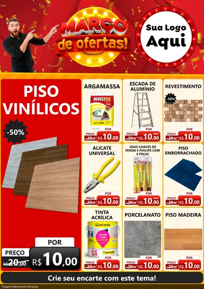 Modelo de Encarte para Encarte A4 Vertical com o tema Março de Ofertas! para Material para Construção
