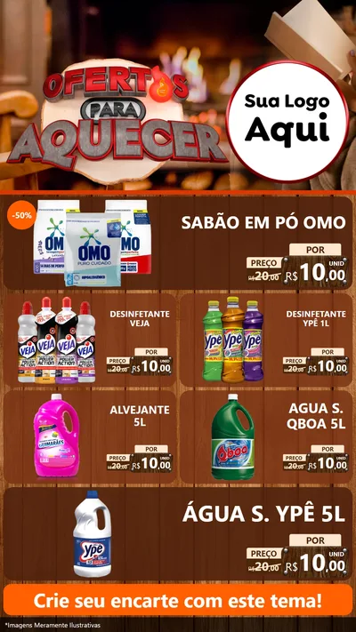 Modelo de TV para TV Vertical com o tema Ofertas Para Aquecer para Produtos de Limpeza